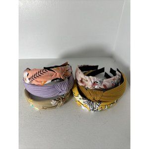 Lot Of 6 Fashion  turban knot head band fabric covered grip teeth Variety Colors